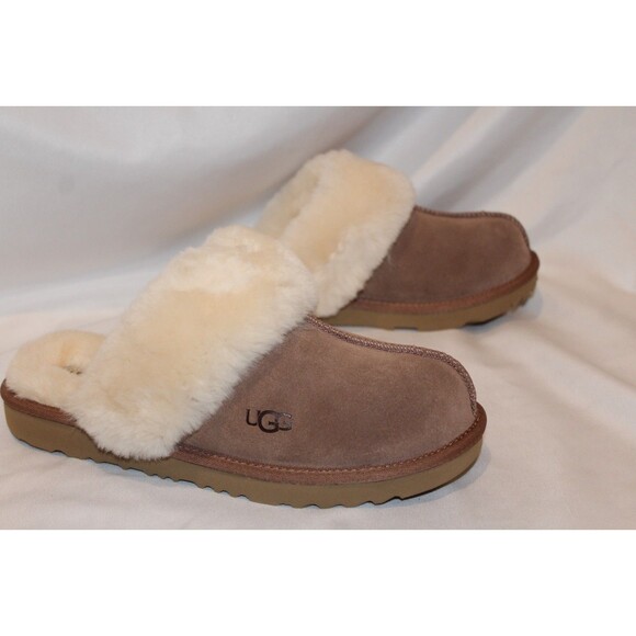 NIB UGG Suede Cozy Shearling Slippers YOUTH 6 FITS WOMENS‎ 7.5-8 BROWN - Picture 3 of 7